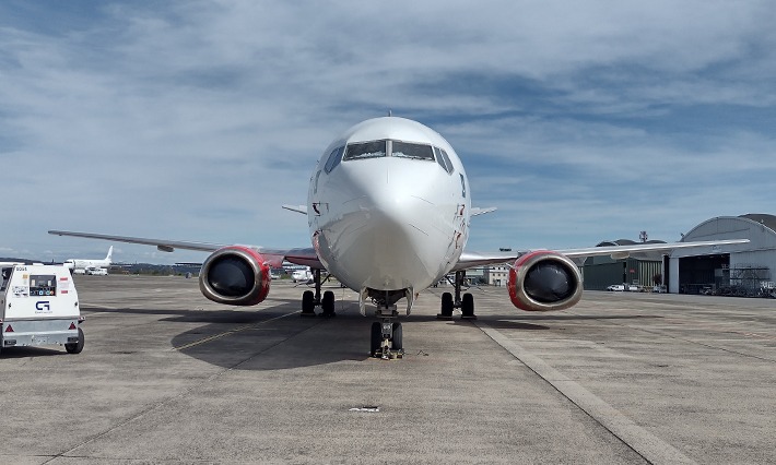 Boeing 737 aircraft on apron